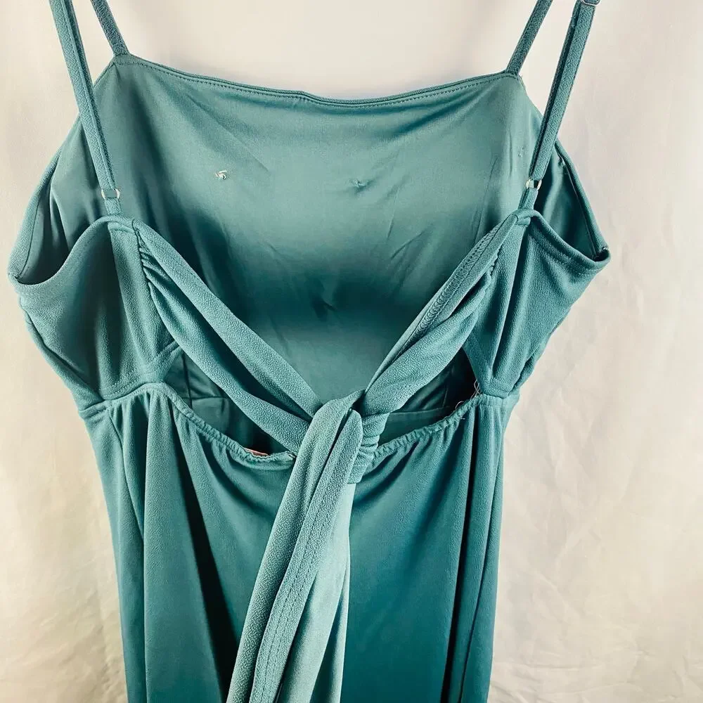Birdy Gray Crepe Sea Glass Green Formal Maxi Dress Bridesmaid Dress 2XL - Picture 5 of 8